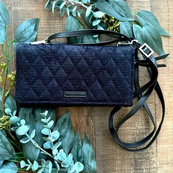 Vera Bradley Handbags - Vera Bradley Purse - Black Adjustable Versatile Bag New With Tags